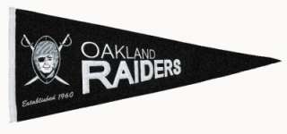 Oakland Raiders NFL Throwback Wool Banner Pennant, NEW!  