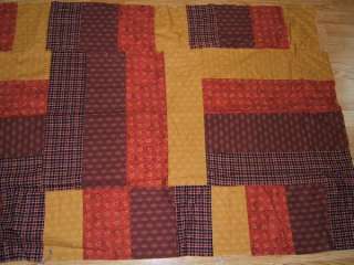 Vintage One Patch RUSTIC QUILT TOP 107x38  