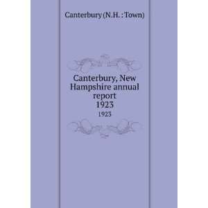  Canterbury, New Hampshire annual report. 1923 Canterbury 