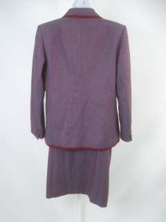 GUY LAROCHE Red Blue Blazer Jacket Skirt Suit Sz 42  