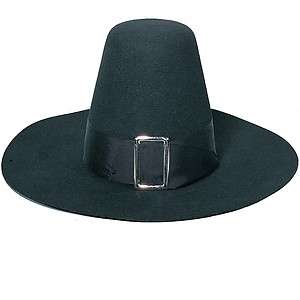   Deluxe PURITAN PILGRIM WOOL / LEATHER HAT   Thanksgiving for Costume