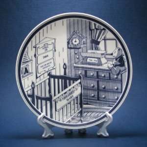  Blue Porcelain Keepsake Baby Birth Plate: Baby