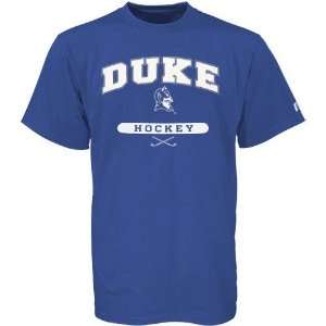  Russell Duke Blue Devils Navy Blue Hockey T shirt (X Large 