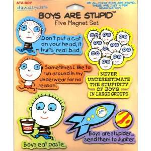  Boys are Stupid Five Magnet Set