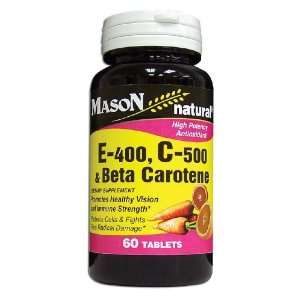  Mason E, C AND BETA CAROTENE TABLETS 60 per bottle: Health 