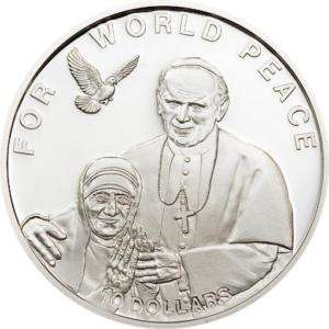 Solomon 2010 Mother Teresa 10 Dollar Silver Coin,Proof  
