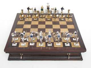 Antonio Castillo Teran Silver & Lapis Lazulli Chess Set  