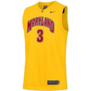  Nike Maryland Terrapins #3 Gold Alternate Replica Basketball 