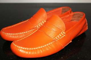 NEW RALPH POLO LAUREN TELLY ORANGE LEATHER LOAFER SHOES SIZE 7.5 ,8 