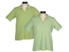 Denim & Co Set 2 Pique Solid + Striped Polo Shirts  