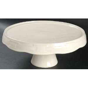    Ivory Footed Cake Plate, Fine China Dinnerware