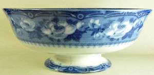 Bishop & Stonier flow blue large pedestal bowl  