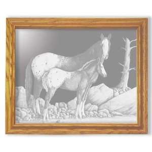  Born to be Wild Rectangle Horse Etched Mirror Beauty