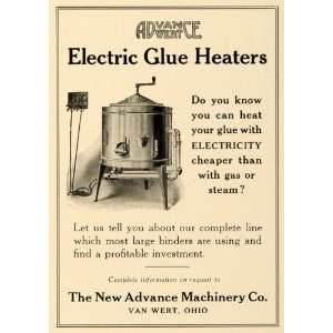   Ad Electric Glue Heaters Advance Machine Van Wert   Original Print Ad