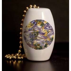  Teacups and Butterflies Porcelain Fan / Light Pull: Home 