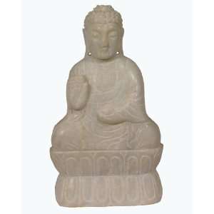  White Jade Sculpture Seated Buddha 