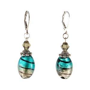   Style Glass   Oval ~ Aqua and Silver: SERENITY CRYSTALS: Jewelry