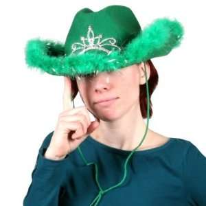  Amscan 147962 Green Light Up Cowgirl Hat with Marabou Trim 