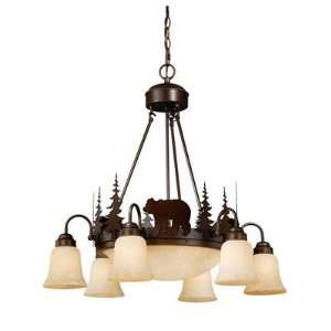  Vaxcel CH55706BBZ 9 Light Bozeman Chandelier, Burnished 