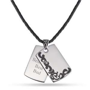  Personalized Tattoo Border Dog Tag  Vertical Gift Jewelry