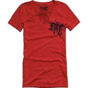   Racing Womens Speedster V Neck T Shirt   Small/Rio Red Automotive