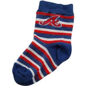   Braves Infant Sport Stripe Socks   Royal Blue/Red: Sports & Outdoors