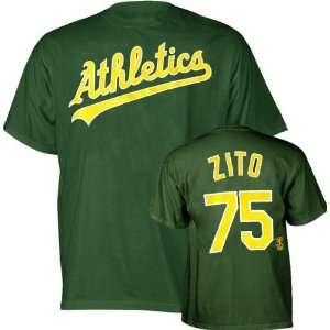 Barry Zito Majestic Name and Number Oakland Athletics T Shirt  