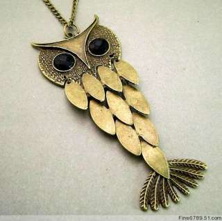 Wholesale 12strands Vogue Bronze Owl Metal Necklaces  