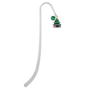   Plated Charm Bookmark with Emerald Swarovski Drop: Office Products