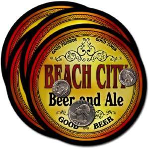  Beach City, TX Beer & Ale Coasters   4pk 