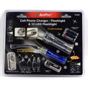 Ampro Tools T23945 Palm Adaptor 12 LED Flashlight and Cell Phone 