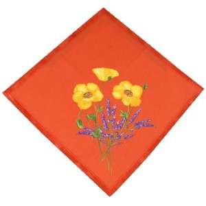  Poppies Brique Cotton Print Napkins: Home & Kitchen