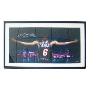  LeBron James Autographed 43x24 Frame