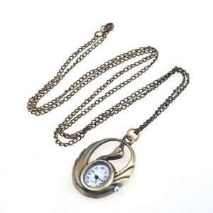  NEEWER® Bronzy swan pocket watch necklace pendant: Sports 