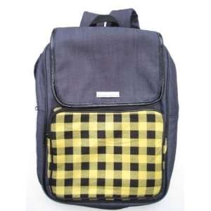   Cute Laptop Backpack Big Jeans Look Yellow Squares by AG Electronics