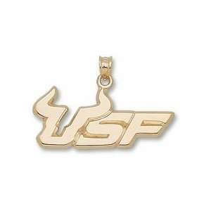  South Florida Bulls 1/2 USF Horn Pendant   10KT Gold 