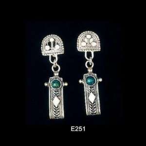 Semi Circle Ethnic Earrings with Dangling Accents