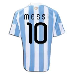  Argentina Messi #10 Home Soccer Jersey Size Large: Sports 