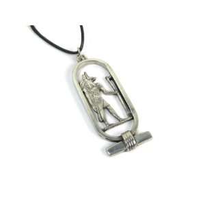 Anubis God of the Dead Pewter Pendant on Cord Necklace, The Egyptian 