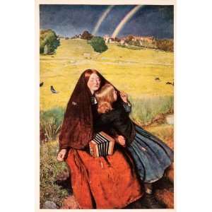  1939 Tipped In Print Blind Girl Millais Double Rainbow 