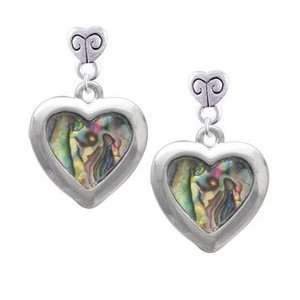   Heart   Two Sided   Silver Plated Mini Heart Charm Earrings: Jewelry