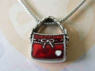 Brighton Red Emma Handbag Pendant Necklace NIB NEW  