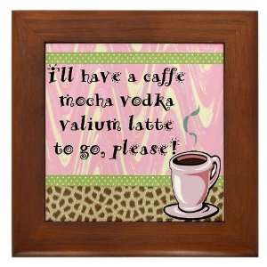 Cafe Vodka Latte Humor Framed Tile by 