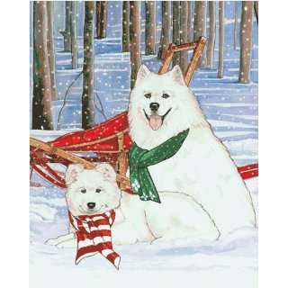   Productions C956 Holiday Boxed Cards  Samoyed: Home & Kitchen