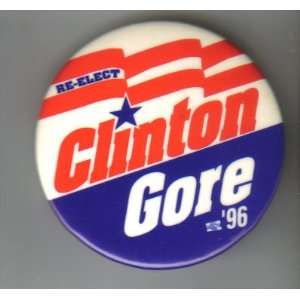 1996 Clinton Gore Political Button