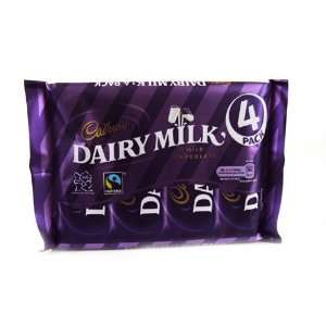 Cadburys Dairy Milk 4 Pack 200g: Grocery & Gourmet Food