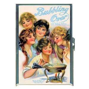  BUBBLING OVER VINTAGE PRETTY WOMEN AD ID Holder Cigarette 