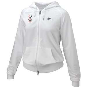  Summer Olympics Ladies White Full Zip Hoody Sweatshirt: Sports