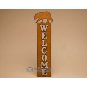  Rustic Metal Western Welcome Plaque  Bear (w22)