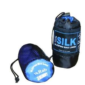Rab 100% Silk Sleeping Bag Liner Blue, Traveller:  Sports 